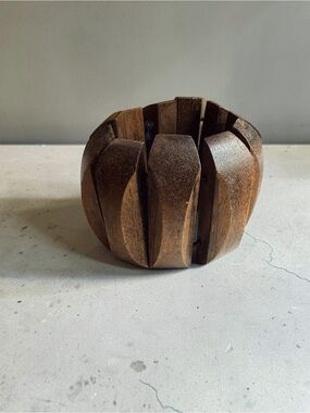 Handcrafted Brown Wooden Decorative Bowl